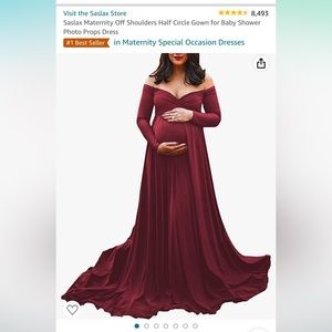 Maternity off shoulder gown